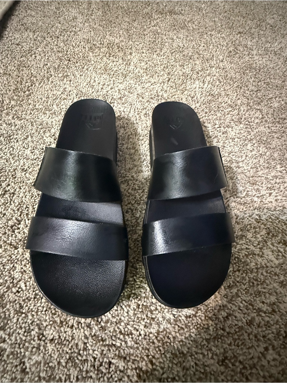 Women’s Reef Black Double-Strap Slide Sandals